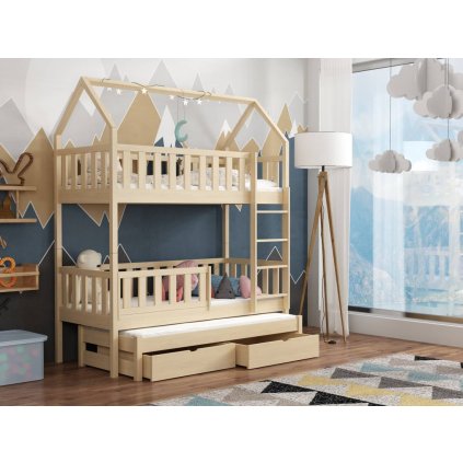 Domečková patrová postel pro 3 - Otis