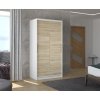 Šatní skříň s posuvnými dveřmi Collin - 100 cm - bílá/sonoma