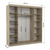 Šatní skříň s posuvnými dveřmi Dalmatia - 200 cm - rozměry