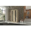 Šatní skříň s posuvnými dveřmi Karen - 120 cm sonoma + černý lacobel