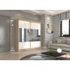 Šatní skříň s posuvnými dveřmi Tamos - 200 cm sonoma + bílý lacobel
