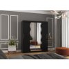 Šatní skříň s posuvnými dveřmi Kansas - 180 cm - černá