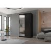 Šatní skříň s posuvnými dveřmi Esti - 120 cm - černá