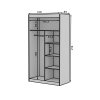 Šatní skříň s posuvnými dveřmi Esti - 120 cm - rozměry