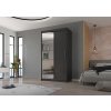 Šatní skříň s posuvnými dveřmi Esti - 120 cm -  Antracit