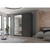 Šatní skříň s posuvnými dveřmi Esti - 180 cm -  Antracit