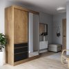 Šatní skříň s posuvnými dveřmi Haidar - 140 cm - Lefkas+černá