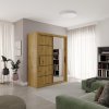 Šatní skříň se zrcadlem a posuvnými dveřmi Mox - 160 cm - artisan