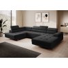 Rohová sedací souprava s úložným prostorem - černá