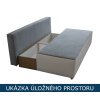 Rozkládací pohovka - úložný prostor