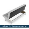Rozkládací pohovka - úložný prostor