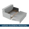 Malá rozkládací pohovka - úložný prostor