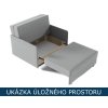 Rozkládací pohovka - úložný prostor