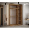 Šatní skříň se zrcadlem a posuvnými dveřmi Lanko - 150 cm vnitřní uspořádání