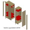 vnitřní uspořádání skříně