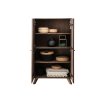 Vysoká komoda Doryda z masivu buku s otevřenými dvířky a policemi