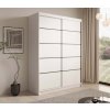 Bílá šatní skříň 150 cm s posuvnými dveřmi