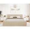 Moderní čalouněná postel - béžová