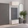 Předsíňová stěna Bianco 5 P/6 šedá s policí a věšáky