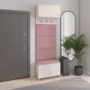 Předsíňová stěna Bianco 5 P/6 růžová s věšáky a botníkem