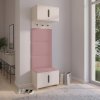Předsíňová stěna Bianco 5 U/6 růžová s čalouněnými panely