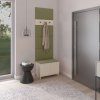 Bianco 6 P/6 – stylová stěna do předsíně se zelenými čalouněnými panely