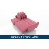 Rozkládací pohovka Monet – Trinity 16, rozložená na lůžko