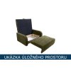 Pohovka Lili 2 – otevřený úložný prostor v zeleném provedení
