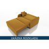 Rozložená pohovka Gold 2 Monolith 37 s lůžkovou úpravou