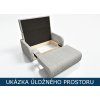 Pohovka Lili 3 tmavě šedá – ukázka úložného prostoru