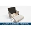 Pohovka Nessa 3 Kronos 07 černá – úložný prostor pod sedákem