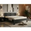 Tmavě šedá manželská postel 180x200