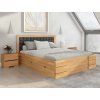 Buková zvýšená postel s úložným prostorem Gotland Drawers