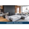 Rohová rozkládací sedací souprava Larde rozklad