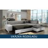 Rohová rozkládací sedačka Porto úložný prostor a rozklad