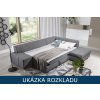 Rohová rozkládací sedačka Porto rozklad