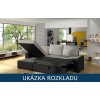 Rohová rozkládací sedací souprava s úložným prostorem Lusso rozklad