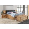 Manželská dubová postel Denver s úložným prostorem