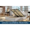 Čalouněná postel Rosano úložný prostor