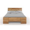 Dubová postel Sandemo - zvýšená - bezbarvý lak
