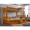 Dětská patrová postel pro 3 z masivu borovice