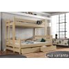 Patrová postel pro 3 z masivu borovice přírodní – levá varianta Albert