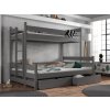 Tmavě šedá patrová postel pro 3