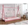 Růžová postel týpí pro děti včetně laťkového roštu Ola