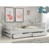 Bílá dětská postel z borovicového dřeva s úložnými šuplíky Max