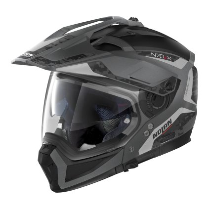 Moto helma Nolan N70-2 X Torpedo N-Com Flat Lava Grey 41 (Barva Šedá, Velikost M)