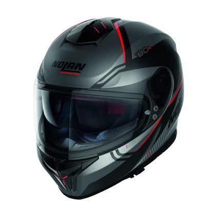 Moto helma Nolan N80-8 Astute N-com Flat Lava GREY 24 (Barva Šedá, Velikost XL)