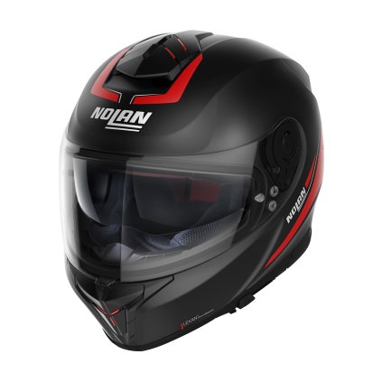 Moto helma Nolan N80-8 Staple N-com Flat Black 54 (Barva Černá, Velikost XS)