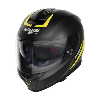 Moto helma Nolan N80-8 Staple N-com Flat Black 55 (Barva Černá, Velikost XL)