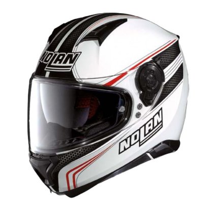 Moto helma Nolan N87 Rapid N-Com Metal White 17 (Barva Bílá, Velikost 2XL)